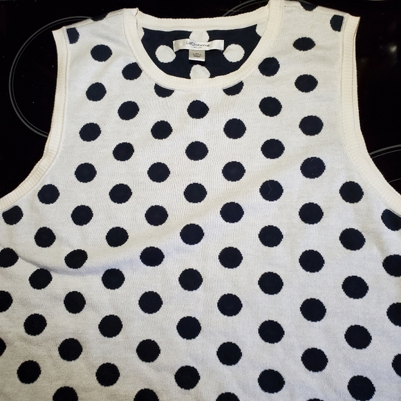 🐼 Liz Claiborne Sleeveless Polka Dot Sweater 🐼 - Picture 3 of 9